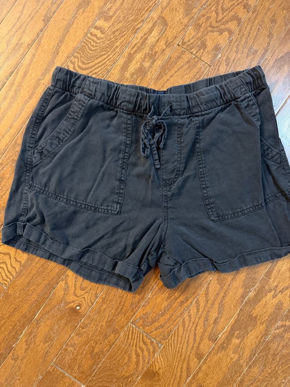 GAP Black High-Waist Drawstring Lounge Shorts
